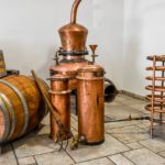 Lo storico impianto di distillazione che la famiglia Bertagnolli ancora conserva in Distilleria