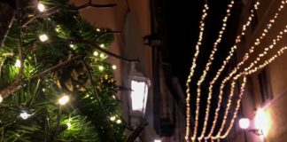 Via Roma a Terni, illuminata dalle luminarie natalizie