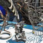 Esposizione di oggetti in ferro battuto durante la XXIII Biennale di Arte Fabbrile a Stia (Casentino)